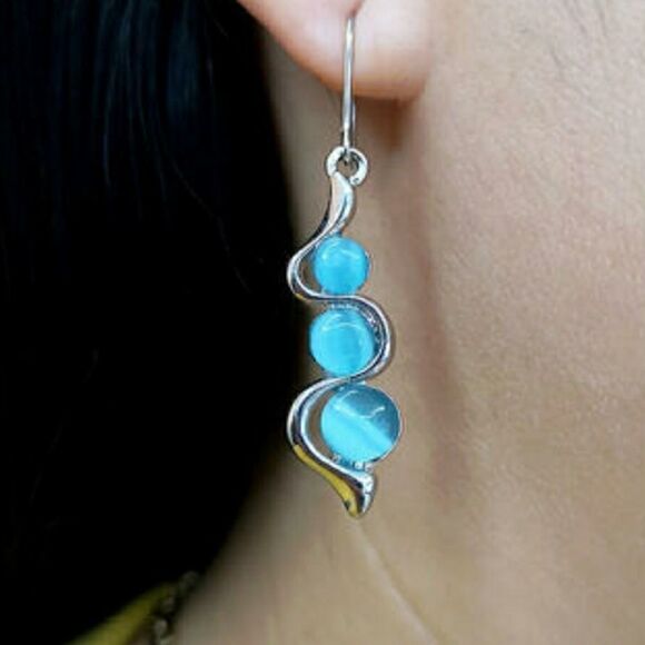 Moonstone Dangle Earrings  - Picture 2 of 3